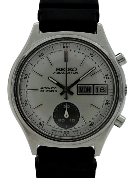 Seiko 37mm Men\'s Flyback Automatic Chronograph Day-Date Japan Watch [7018-7000]! main image 5